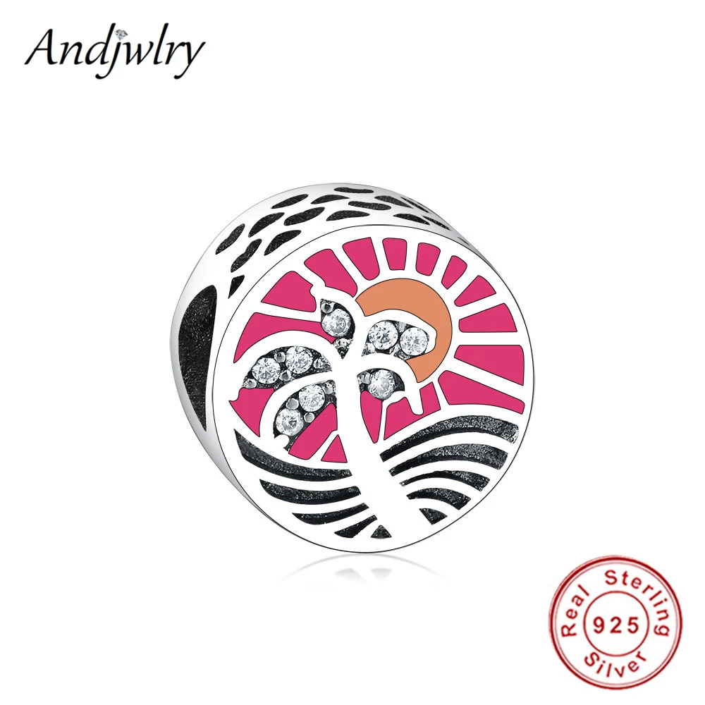 

Fit Original Pandora Charms Bracelets 925 Sterling Silver Beads Pink Enamel Charms Beads for Making DIY Jewelry Women Berloque