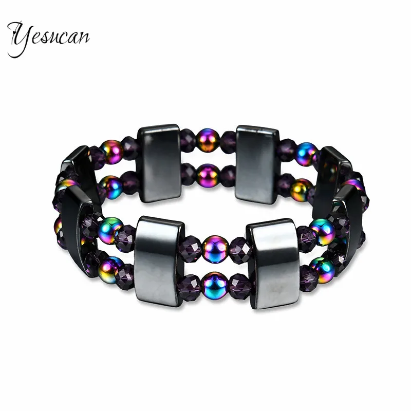 Yesucan Double Row Black Men Health Care Bead Bracelet