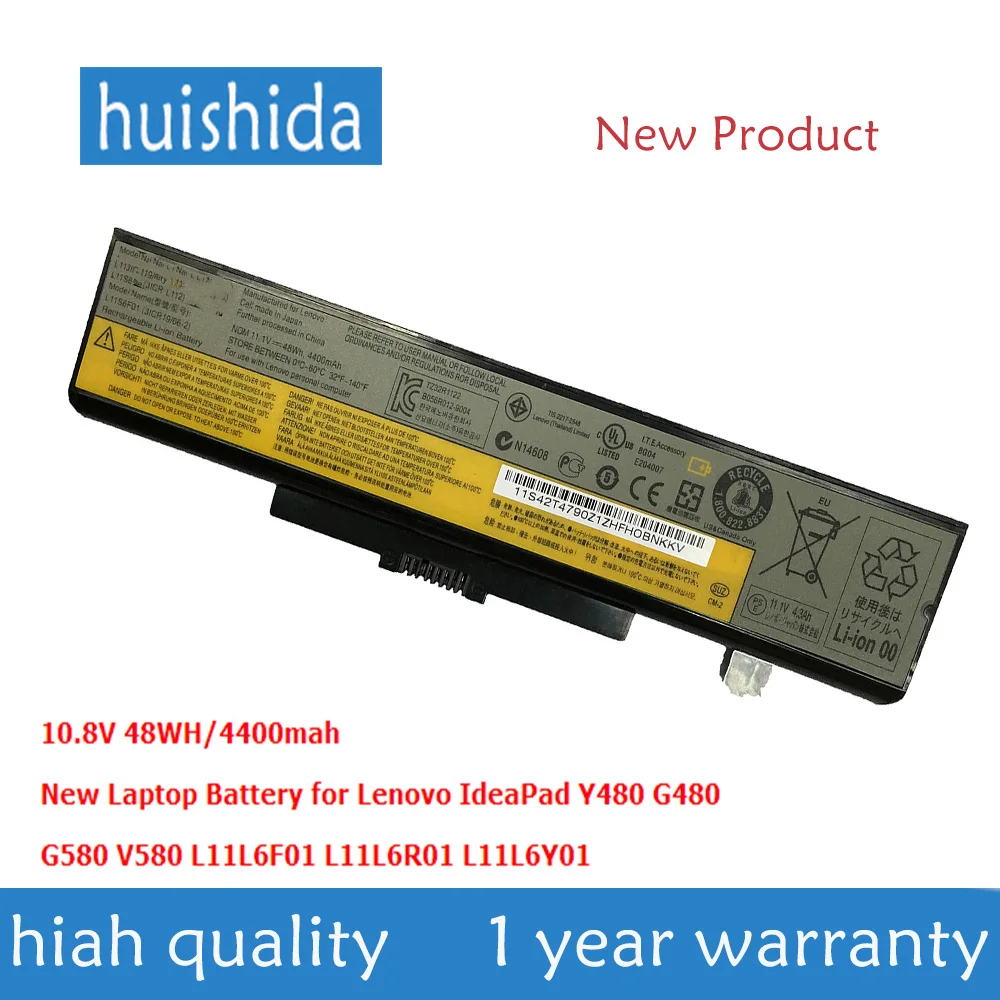 10 8 В 48 Вт/ч Y480/новый оригинальный аккумулятор для ноутбука Lenovo L11L6R01 L11L6Y01 ideapad Y480 G480