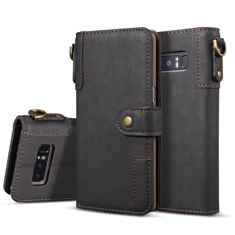 

Leather Flip Wallet Cover for Samsung Galaxy Note 8 9 Case Luxury Card Holder Key Ring for Samsung S6 S7 Edge S8 S9 Plus Case