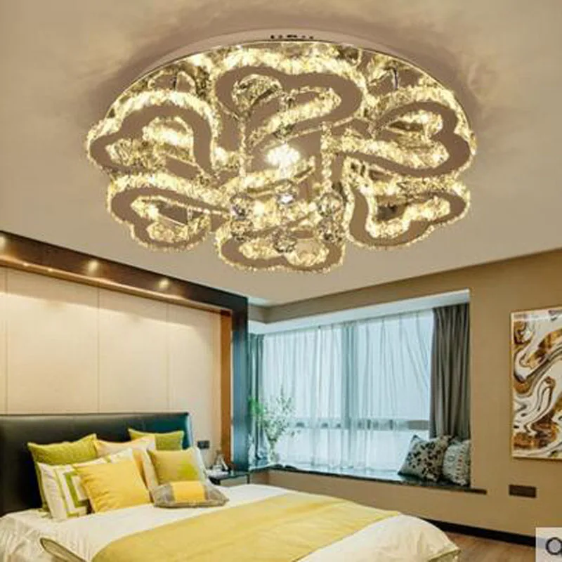 

Crystal Lamps Living Room Lights Round Simple Modern Atmosphere Home Restaurant Lights Main Lobby Room led Ceiling Lights led