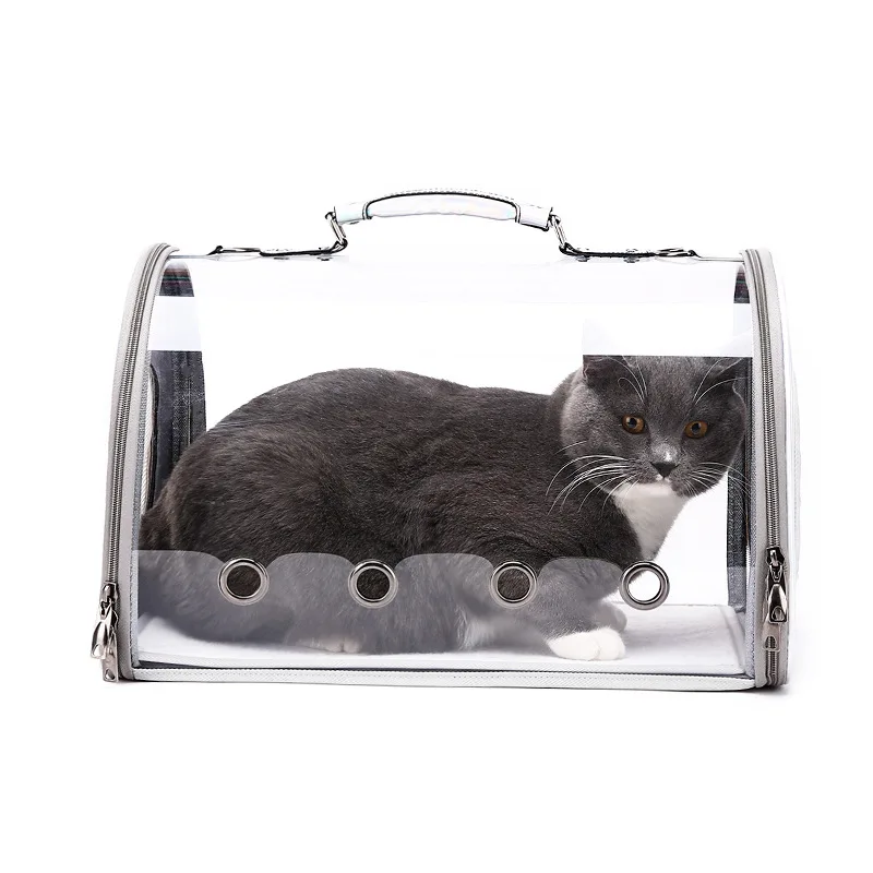 

Porous Breathable Pet Carrier Shoulder Bag Transparent Cat Carrier Portable Travel Sling Carrier Dog Tote Car Seat Booster Bags