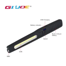 GIJOE складной светодиодный светильник cob портативный светильник usb Перезаряжаемый с магнитным крючком пластиковый чехол водонепроницаемый Встроенный аккумулятор