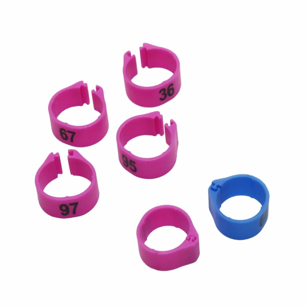 Title 6, 100 pcs 12MM 14MM Bird Plastic Clip Rings Pige...