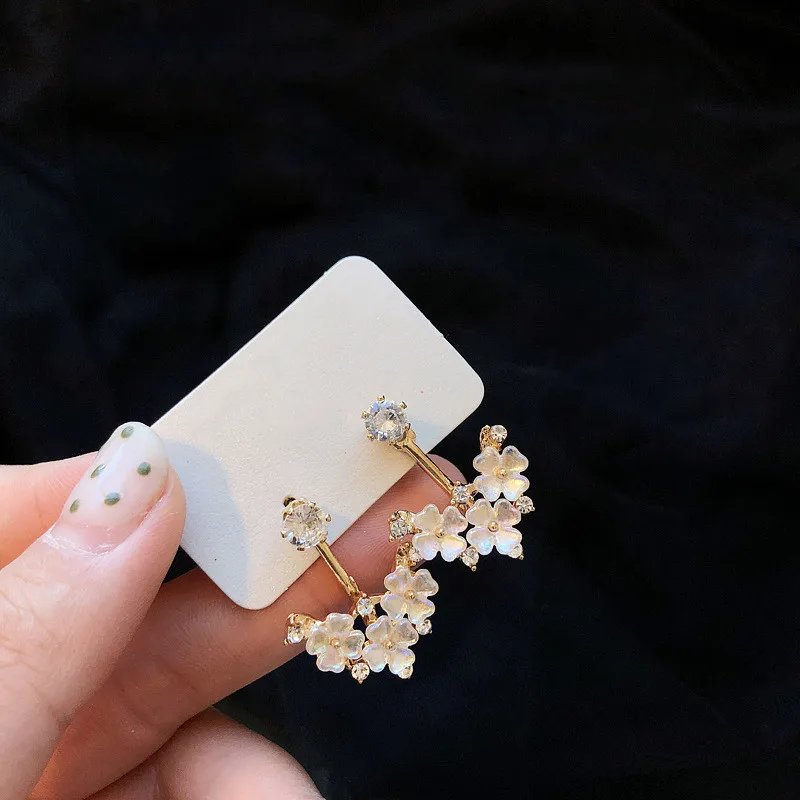 

Dominated new 2019 joker fine crystal flower sweet temperament fashion Drop earrings Women Jewelry