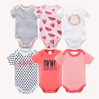 Kavkas – body pour bébés filles, 6/3 pièces/lot, vêtements d'été en coton pour bébés, manches courtes, vêtements pour nouveau-nés de 0 à 3 mois 6