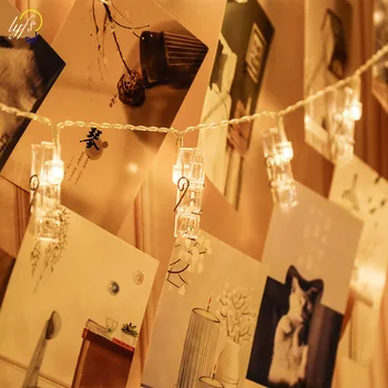 

10led Photo Clips String Lights Indoor Fairy String Lights for Hanging Photos Pictures Christmas Cards, Photo Clip Holder