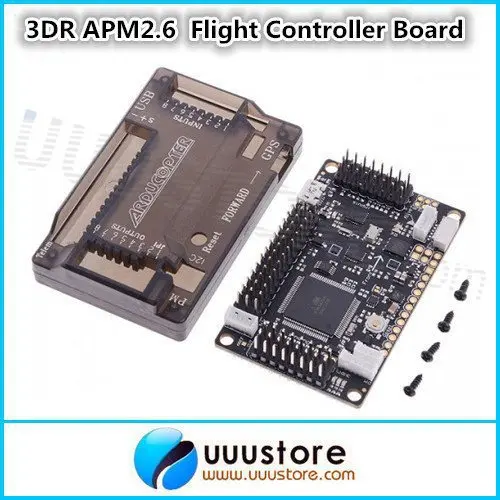 

3DR APM2.6 ArduPilot Mega 2.6 External Compass APM Flight Controller Board with Pins and Protective Shell Black for Quadcopter