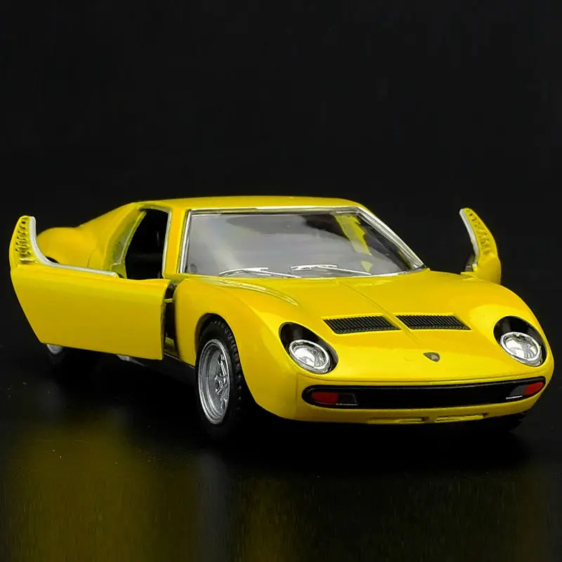 Высокая имитация изысканных литых и игрушечных автомобилей: KiNSMART автомобильный Стайлинг Miura P400 Supercar 1:34 литая модель игрушечного автомобиля