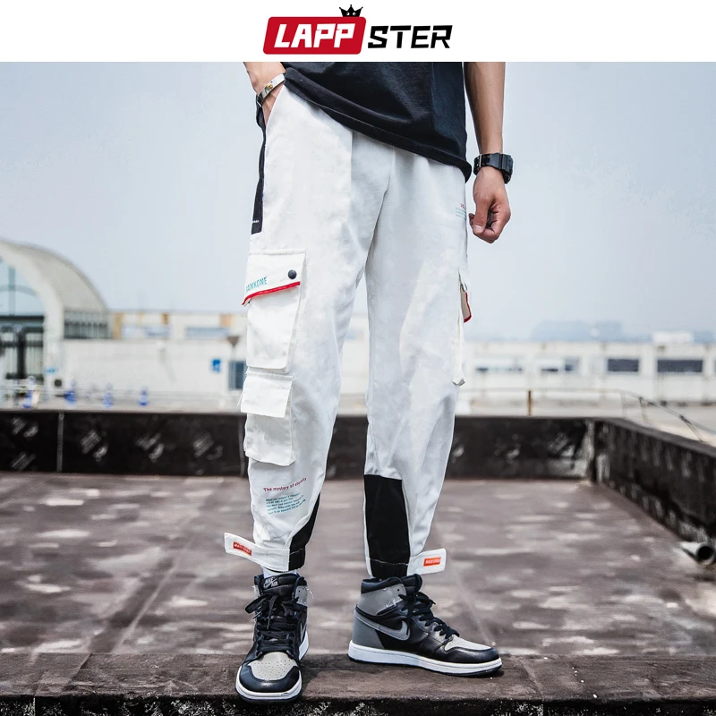 LAPPSTER Men Hip Hop Color Block Cargo Pants Overalls Pockets Streetwear Joggers Sweatpants Casual Trousers Track | Мужская одежда
