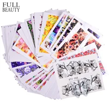 48 шт. смешанные 48 дизайнов цветочный дизайн ногтей Полный Обертывания Фольга для ногтей наклейки для ногтей переводные наклейки для ногтей маникюр слайдер советы STZ352-391