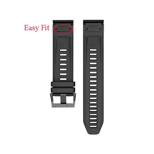 Ремешок для часов 26 22 20 мм ремешок для Garmin Fenix 5X5 5S 5X Plus 3 3HR S60 MK1 Смарт-часы быстросъемный силиконовый ремешок Easyfit - Цвет: Black