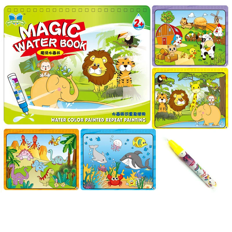 Magic Water Drawing Book Coloring Book Doodle with Magic Pen ...