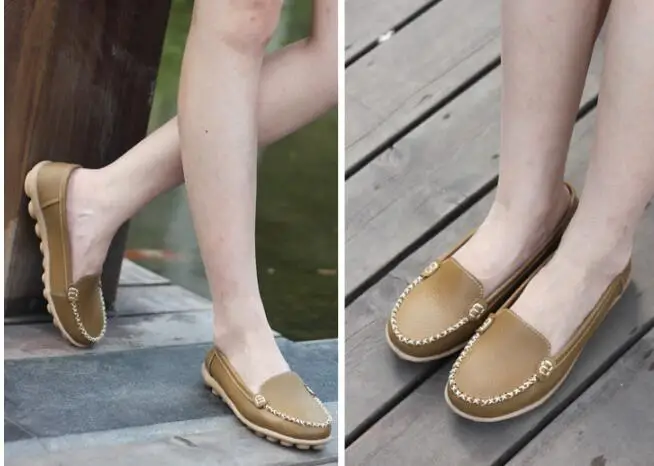 Sexy Fashion Shoes Woman Leather Women Shoes Flats Colors footwear Loafers Slip On Women's Flat Shoes Moccasins Plus Size 35-42