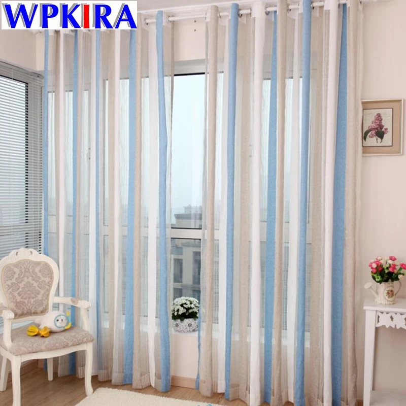 

Chenille Curtains Voile Modern Simple Vertical Striped Window Panel Yarn Kitchen Balcony Curtains Tulle Custom Made X200 #20