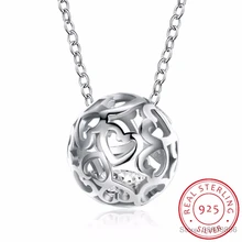 Футбол кулон ожерелье-шар сердце ювелирные изделия спортивная мода 925 стерлингового серебра цепь мужская Bijoux