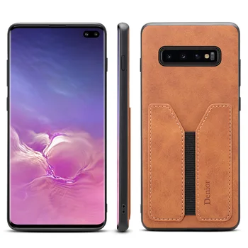 

Luxury PU Leather Back Cover For Samsung Galaxy S10 S20 S10e Note 9 10 Plus Elastic Shrinkable Card Slot Case Shockproof Shell