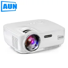 AUN Projector AM01S Set in Android WIFI Bluetooth 1400 Lumens LED Projector for Home Theatre Free HDMI Cable 3D Glasses