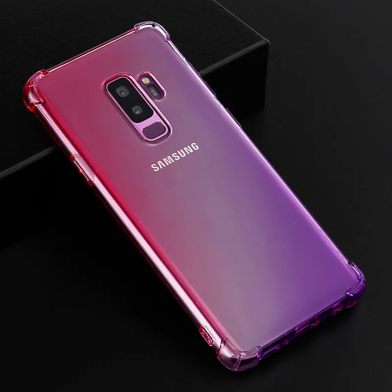 Силиконовый чехол для samsung Galaxy M20 M10 S10E S10 S9 S8 J4 J6 плюс J8 A9 A8 A6 A7 J5 Prime J7 Note 9 8 градиентный чехол - Цвет: 1