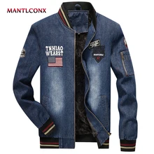 MANTLCONX 2019 Winter Warm Men Jacket Vintage Coat Trendy Warm Fleece Denim Jacket Fashion Mens Jean Jacket Outwear Male