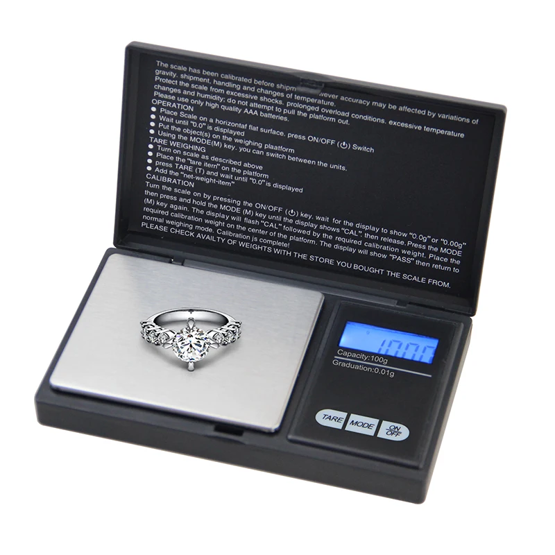 ACCT 100g x 0.01g Electronic Pocket Scale Laboratory Balance Digital ...