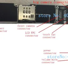 2 компл./лот для iPhone 6 plus(5,5) ЖК-дисплей сенсорный Мощность Зарядное устройство спереди/сзади Камера дома объем Аккумулятор FPC разъем на материнской плате