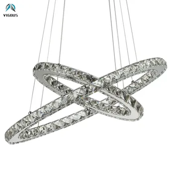 

Modern Remote Control Dimmable Luminarias Led Chandelier Lustre K9 Crystal Pendant Chandelier Dining Room Foyer Led Hang Lamp