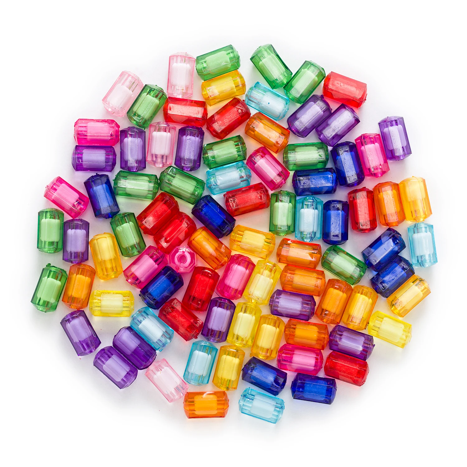 Buy Random Mixed Acrylic Cylinder Shaped Smooth