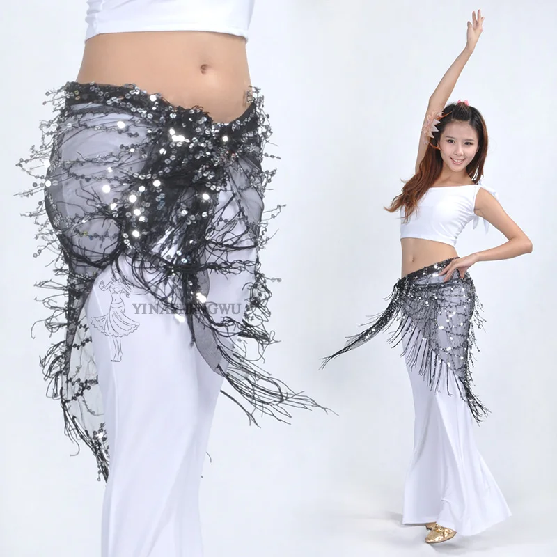 Belly Dance Tribal Sequins Tassel Hip Belts Triangle Scarves Skirt Waistband Belts Waist Chain for Bellydance Accessories