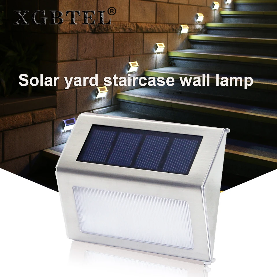

XGBTEL Solar Lights Solar Staircase Lights LED Corner Lights Outdoor Garden Lights Mini Solar Wall Lights 2pcs/Lot