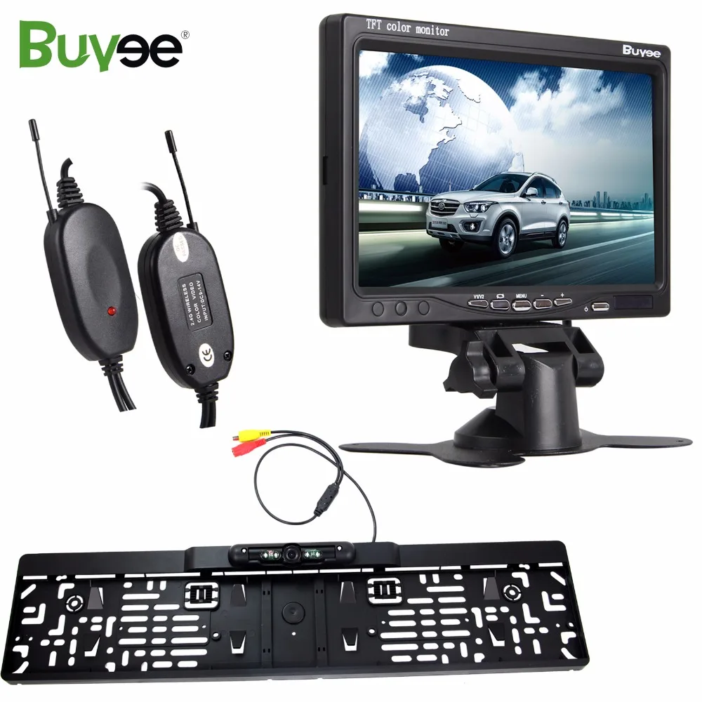 Buyee kit vue arri/ère de voiture tFT lCD 7 pouces avec 2 x 18 lED-inversion cam/éra cCD de recul