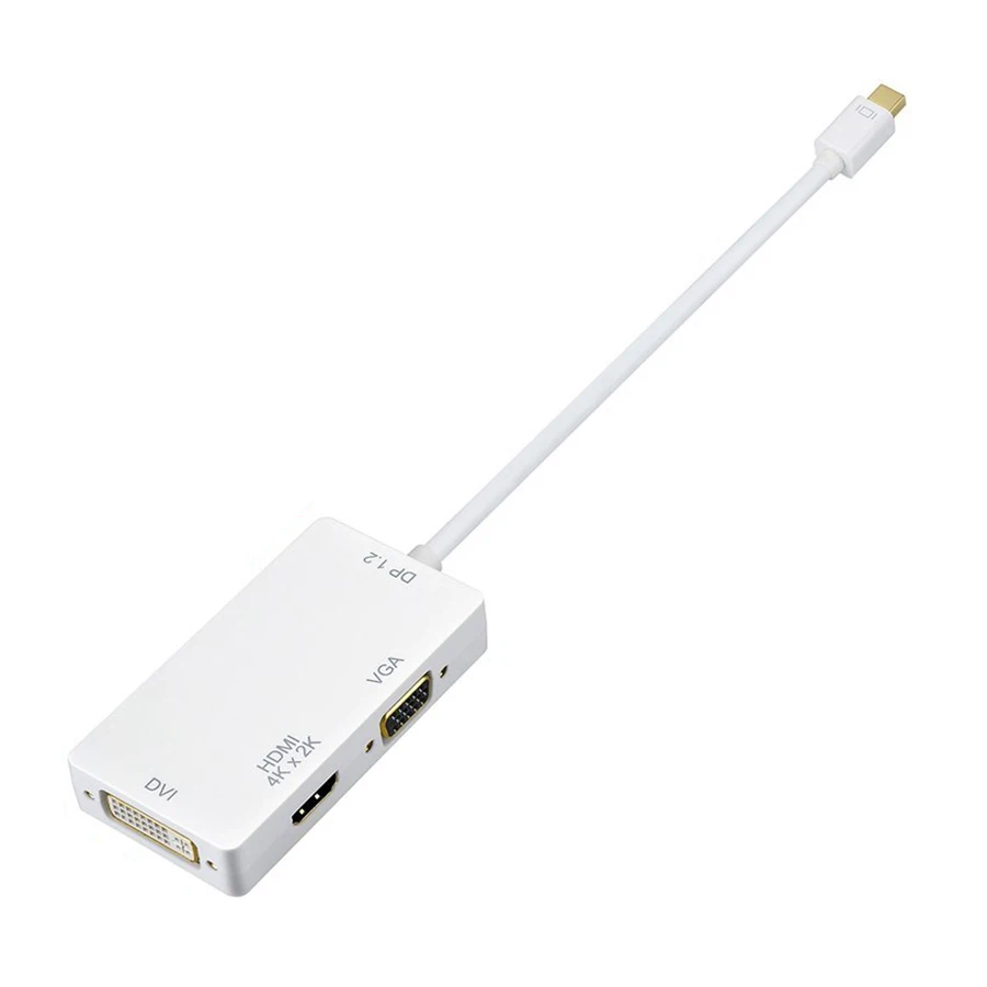 AAAE Топ Mini DisplayPort female 3 в 1 адаптер 2 full 4 K x разрешение 3D стерео все HD White| |