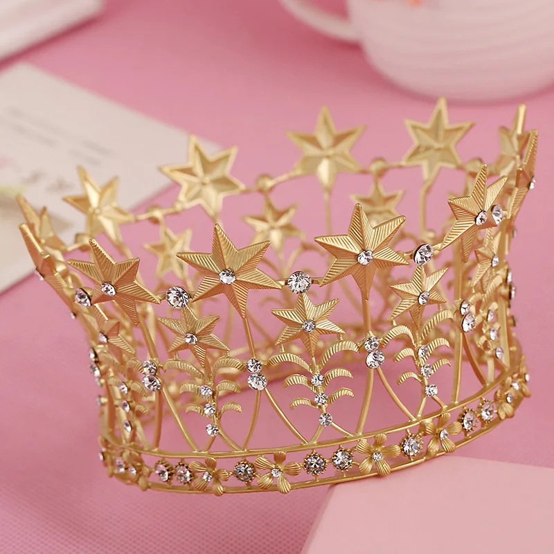Miss World/Женская корона с пятью звездами и большая тиара оригинальный буровой сплав