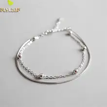 Flyleaf 925 стерлингового серебра Absorbing для женщин поглощающие бусины двухслойные модные Ol простые леггинсы ювелирные изделия энкельбандье