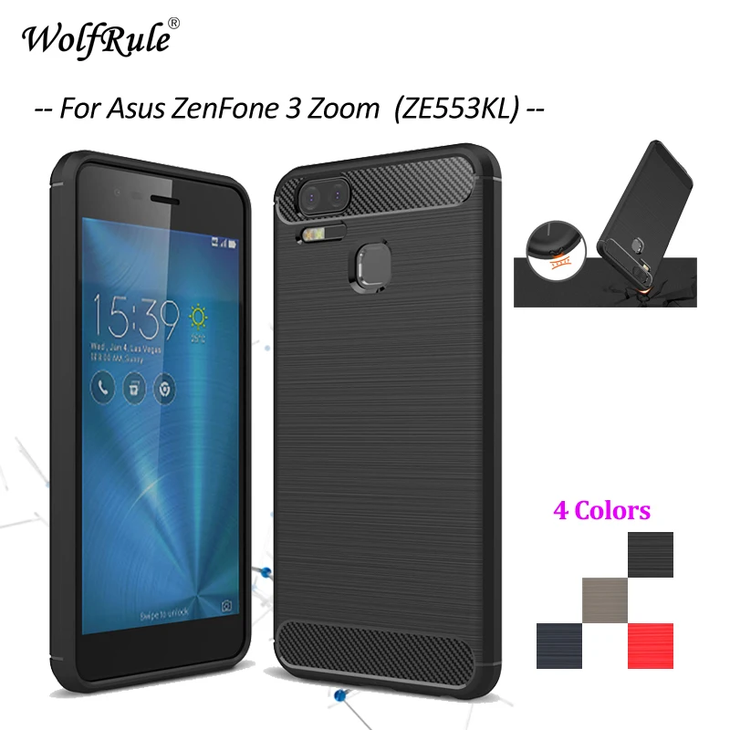 

WolfRule For Cover Asus Zenfone 3 Zoom Case Shockproof Soft TPU Brushed Phone Case For Asus Zenfone 3 Zoom ZE553KL Cover 5.5''