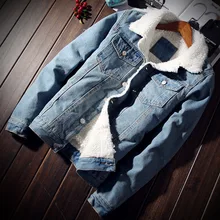 Мужская куртка и пальто трендовая Теплая Флисовая джинсовая куртка зимняя модная мужская джинсовая куртка Верхняя одежда Мужская ковбойская куртка