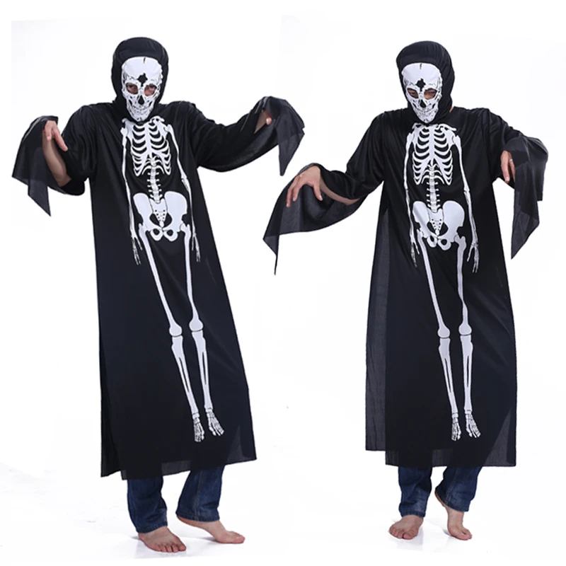 

Halloween horror adult skull skeleton ghost clothes screaming face mask skeleton ghost costumes haunted house props clothing