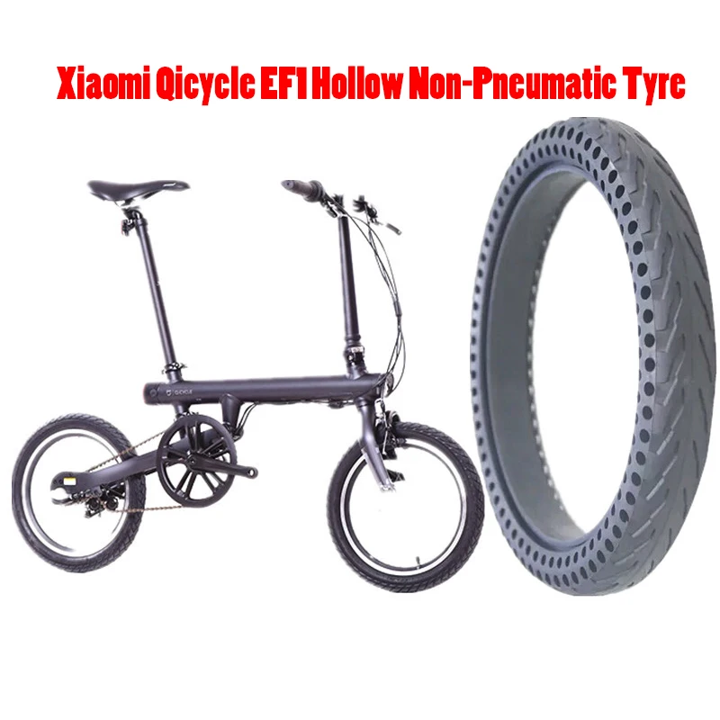 Solid Tire For Xiaomi Mijia Qicycle EF1 Bike Electric Bicycle Hollow Non-Pneumatic Tyre Shock Absorber Anti-slip Durable Tyres