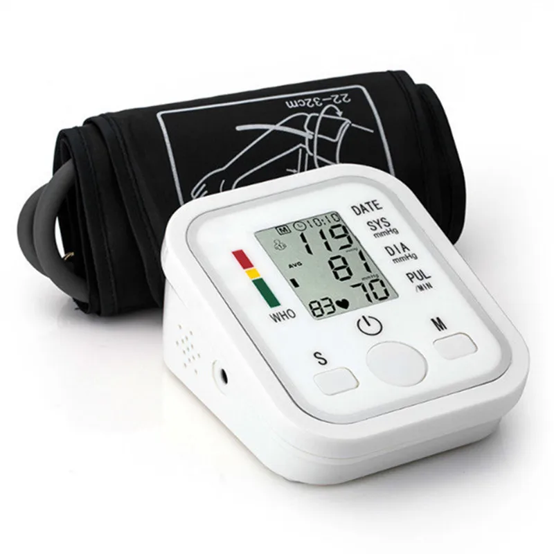 

Fully Digital LCD Automatic Arm Blood Pressure Monitor & Heart Beats Meter Device medidor de pressao arterial, Free Shipping