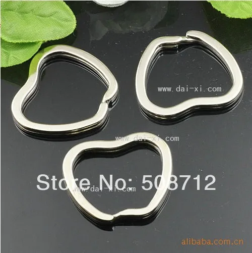 

Free ship!!!! DIY Jewelry findings 32x30mm 100pcs Dull Silver color Apple-shape key Chain/key rings/keychain