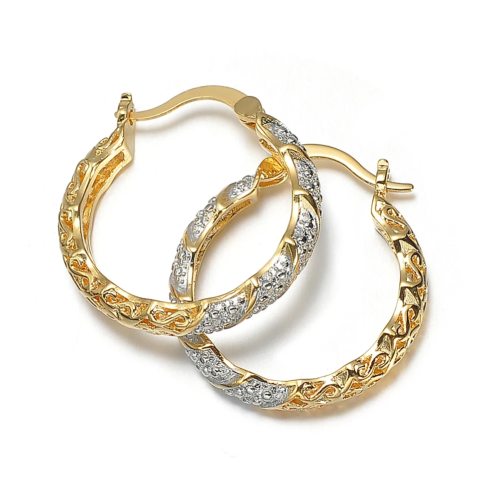 

Filled Round Women Round Hoop Earrings Hollow Exaggerated Fashion Jewelry Gift