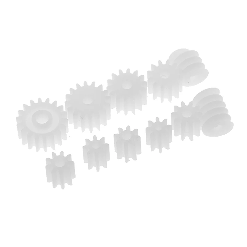 11 Pieces/set White Plastic Assorted Gears Worm Kits for DIY Robot RC Car Toys Model Accessories