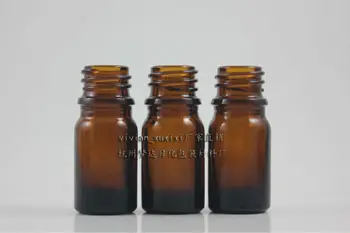 

5ml brown/amber Glass Essential Oil Bottle Without any cap,could match with sprayer/pump/dropper caps,glass container,18mm