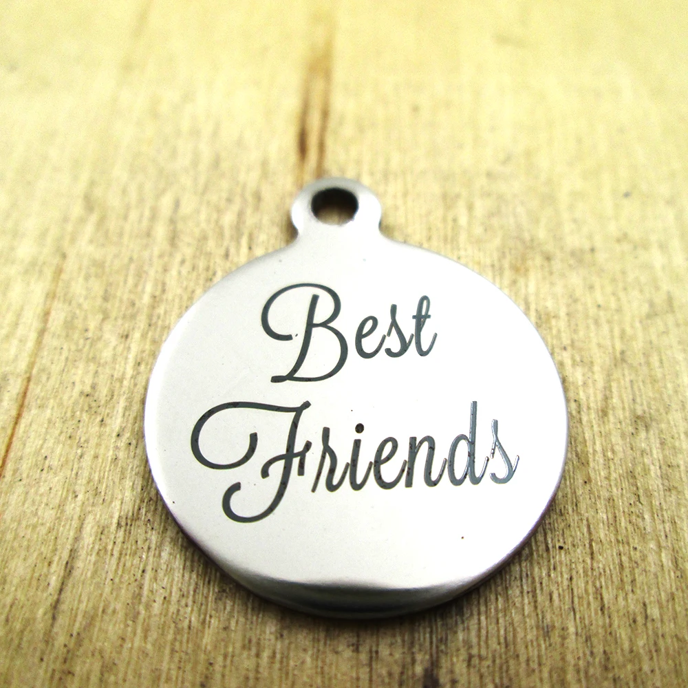 10 шт./лот-подвески из нержавеющей стали best friends-лазерная