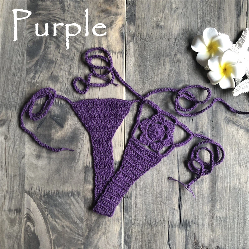 CROCHET BIKINI Micro Brazilian Hot Ladies Beach Mimi Bikini Bottom Crochet Thong Swimwear Swimsuit Shorts handmade Cotton