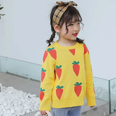 New Baby Girls Sweater Autumn Spring Kids Knitwear Boys Pullover Sweater Stripe Knitted Sweater Children's Clothing - Цвет: Цвет: желтый