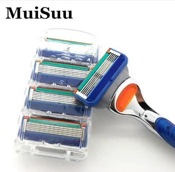 2017 4pcs/lot  Muisuu Brand Quality proglide Standard for RU&Euro&US Fusione Power 5 shaving razor blade for mens