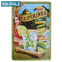 [SQ-DGLZ] CAIPIRINHA металлический знак винтажные металлические пластины кафе Паб Клуб домашний Декор стены оловянные знаки Ретро табличка