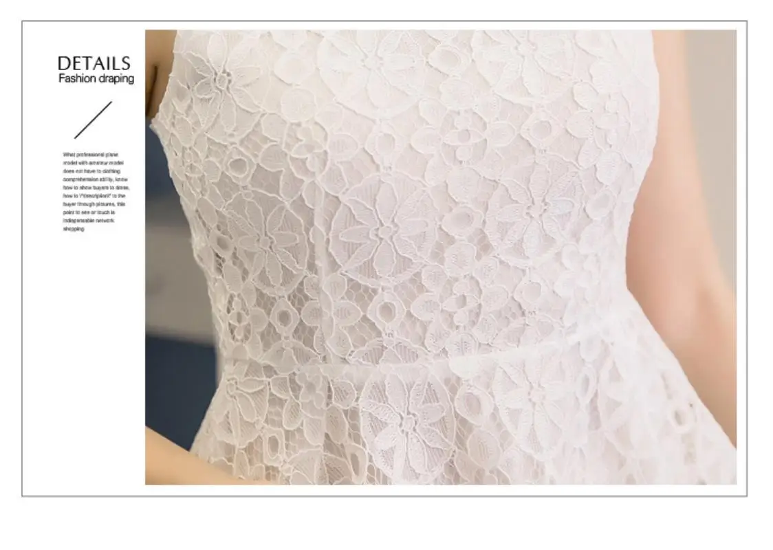 2018 New Hollow out lace dress women elegant spaghetti strap white lace sling dress vintage sleeveless black crochet dresses