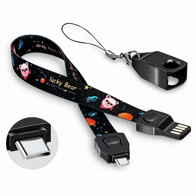 usb c black long Ascromy милый ремень для телефона ремешок на запястье шнур usb зарядный кабель 5 pin 8pin зарядное устройство для iPhone xs все микро-usb для устройств на аndroid type C - Цвет: usb c black long